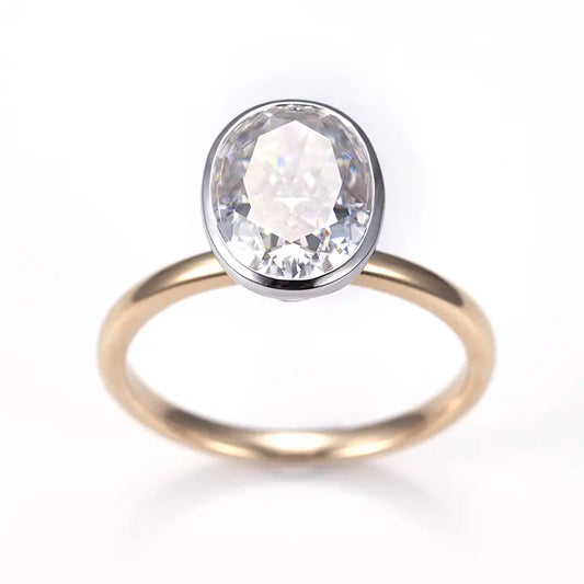 Eco-1296 | 2.2ct Oval Lab Diamond Ring in 14K Yellow Gold  By Ecogemma