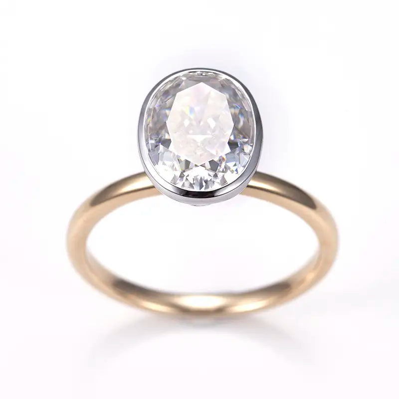 Eco-1296 | 2.2ct Oval Lab Diamond Ring in 14K Yellow Gold By Ecogemma