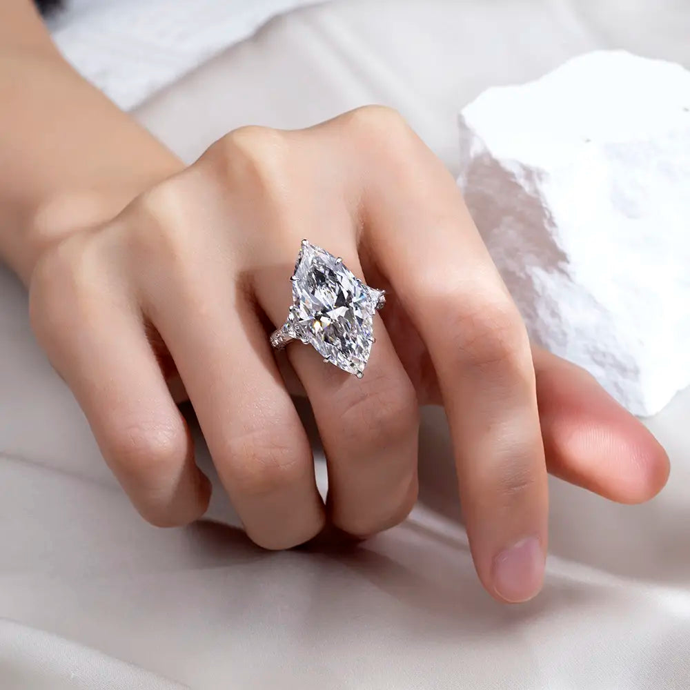 Eco-1726 | 9.93ct CVD Lab Diamond Ring in 18K White Gold By Ecogemma