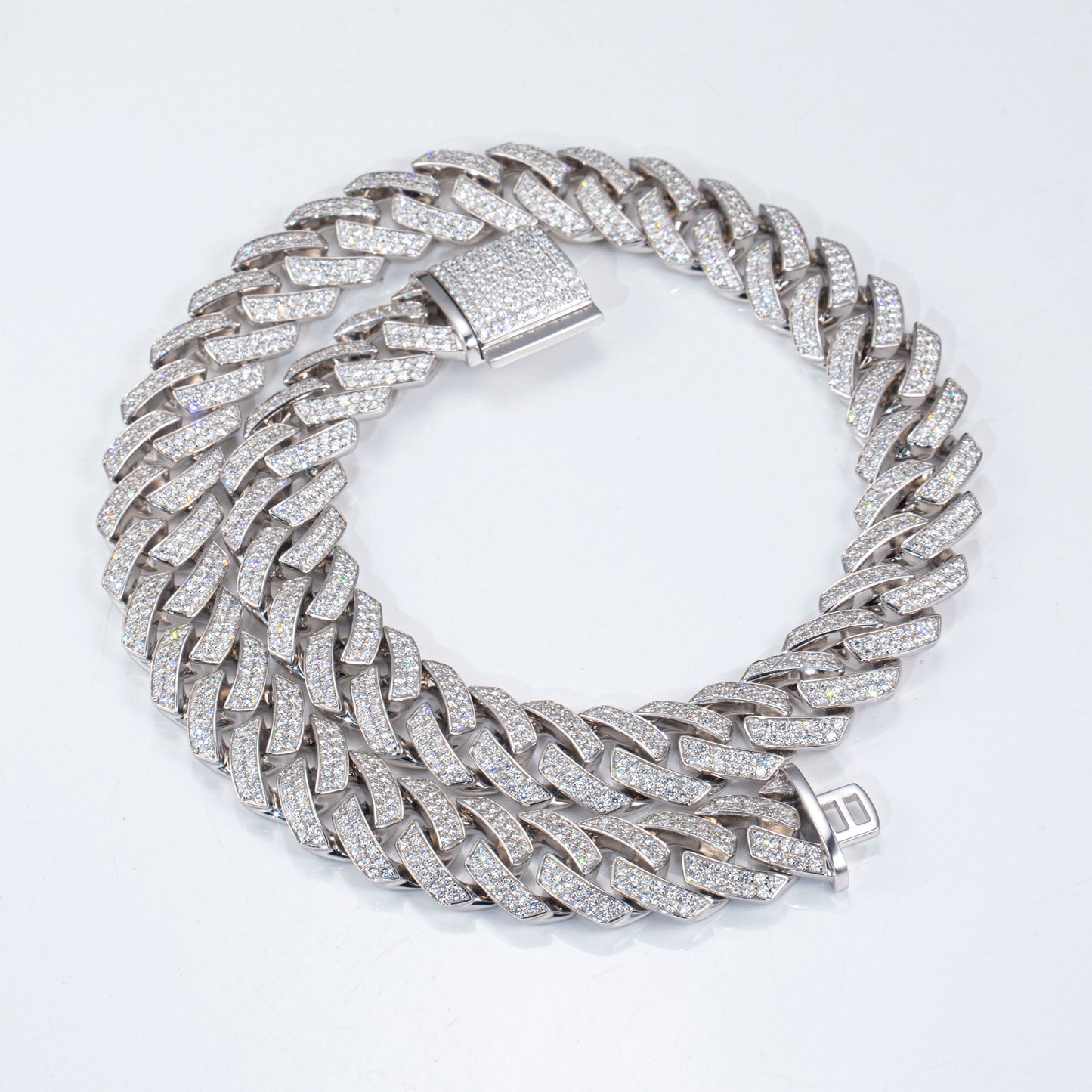 Econ-909 "Urban Ember" Lab-Grown Diamond Cuban Link Chain Necklace