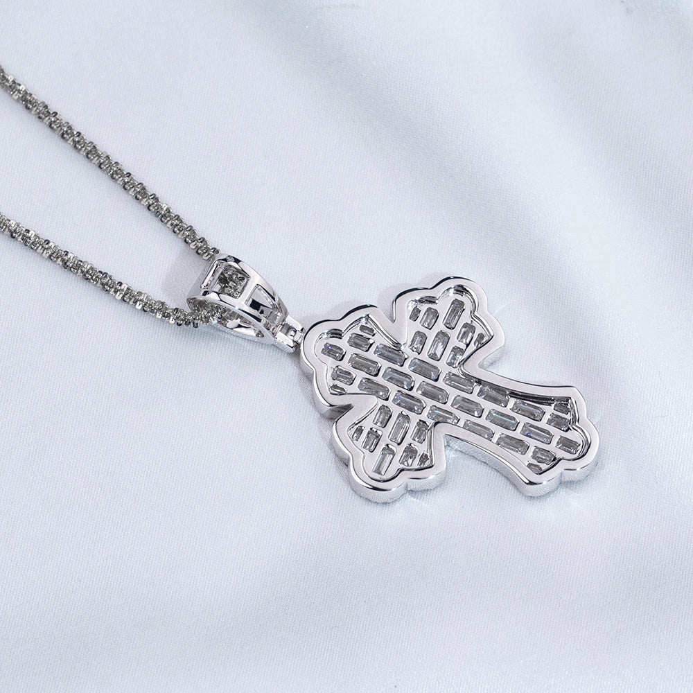 Econ-910 "Celestial Structure" Lab-Grown Diamond Cross Pendant Necklace