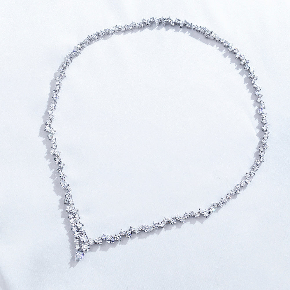 Econ-914 "Cascade of Grace" Lab-Grown Diamond Statement Necklace