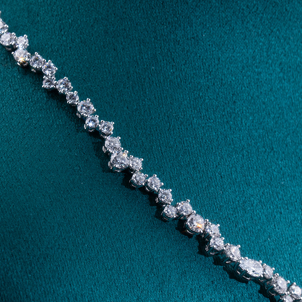 Econ-914 "Cascade of Grace" Lab-Grown Diamond Statement Necklace