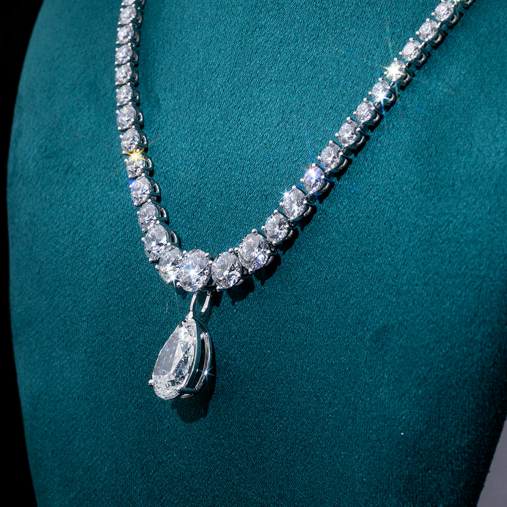 Econ-916 "Tear of Radiance" Lab-Grown Diamond Drop Necklace