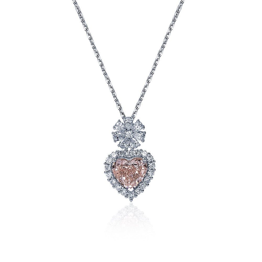 Econ-887 — The Blooming Heart Lab Diamond Pendant