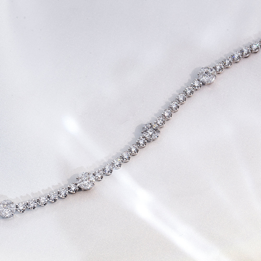 Ecob-634: Celestial Radiance – Lab-Grown Diamond Tennis Bracelet in 18K White Gold