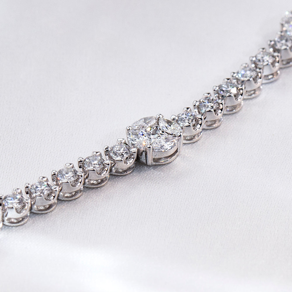 Ecob-634: Celestial Radiance – Lab-Grown Diamond Tennis Bracelet in 18K White Gold