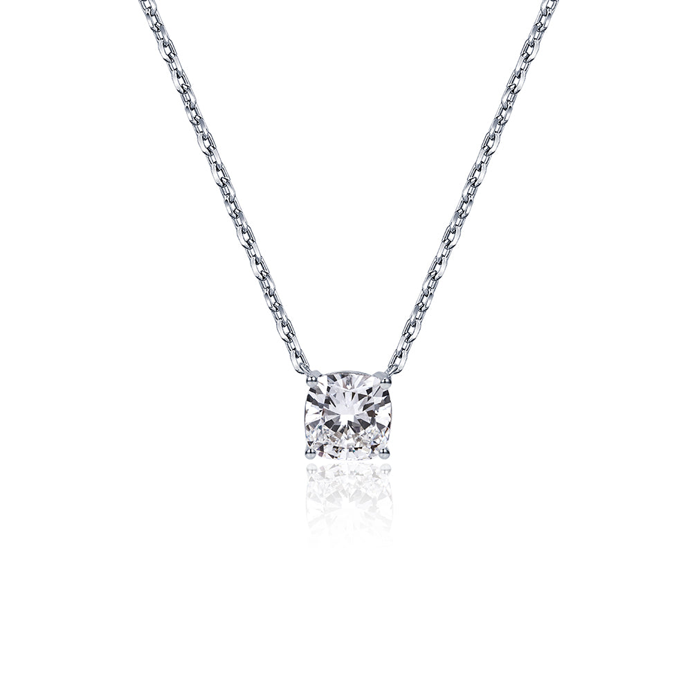 Econ-890 — The Quiet Flame Lab Diamond Cushion Pendant