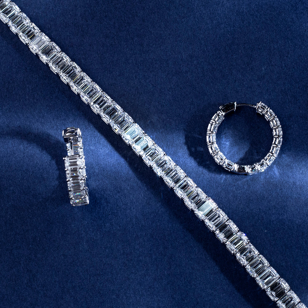 Ecob-629 | Prism Line Lab Diamond Bracelet in 18K Gold