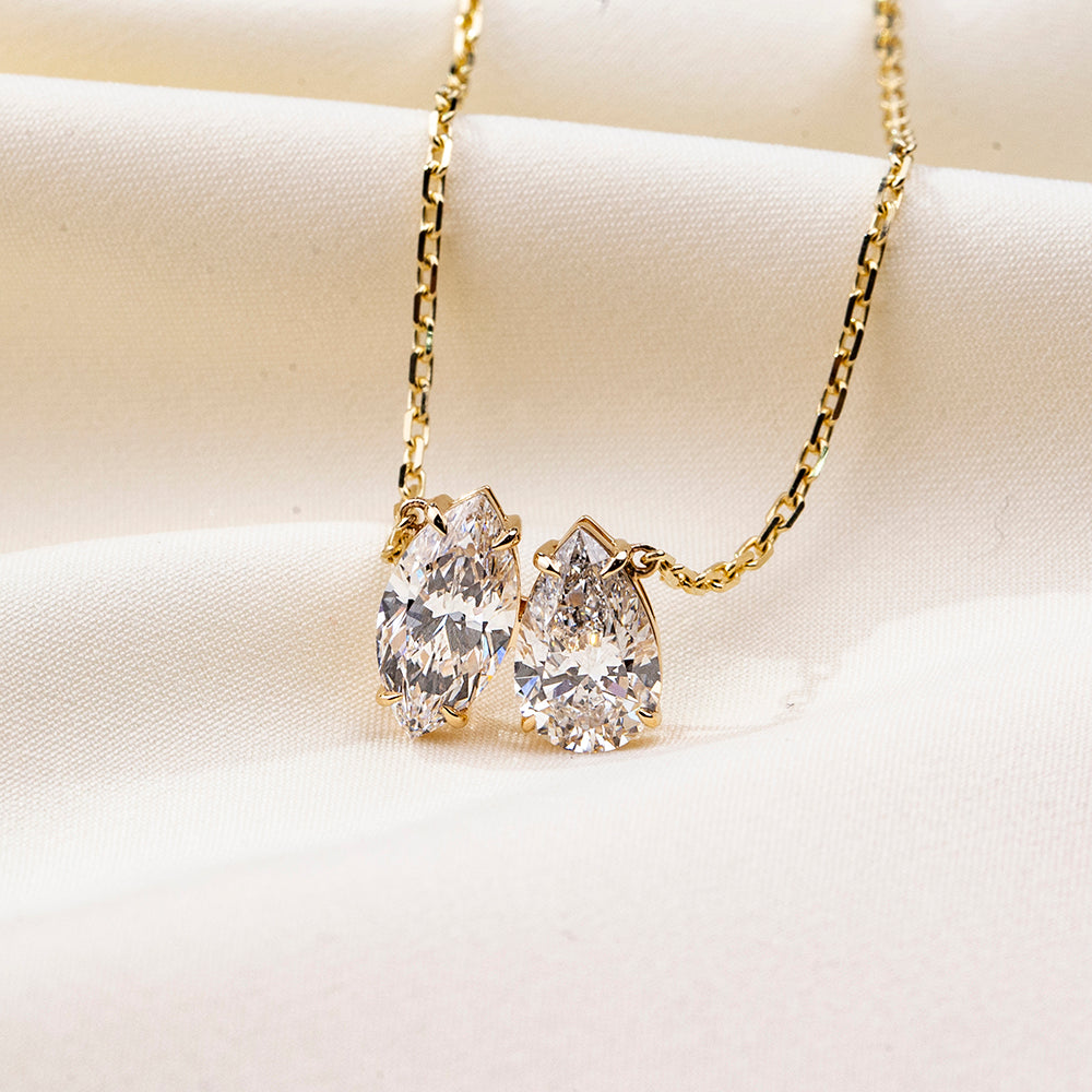Econ-898 — The Twin Flame Lab Diamond Pendant