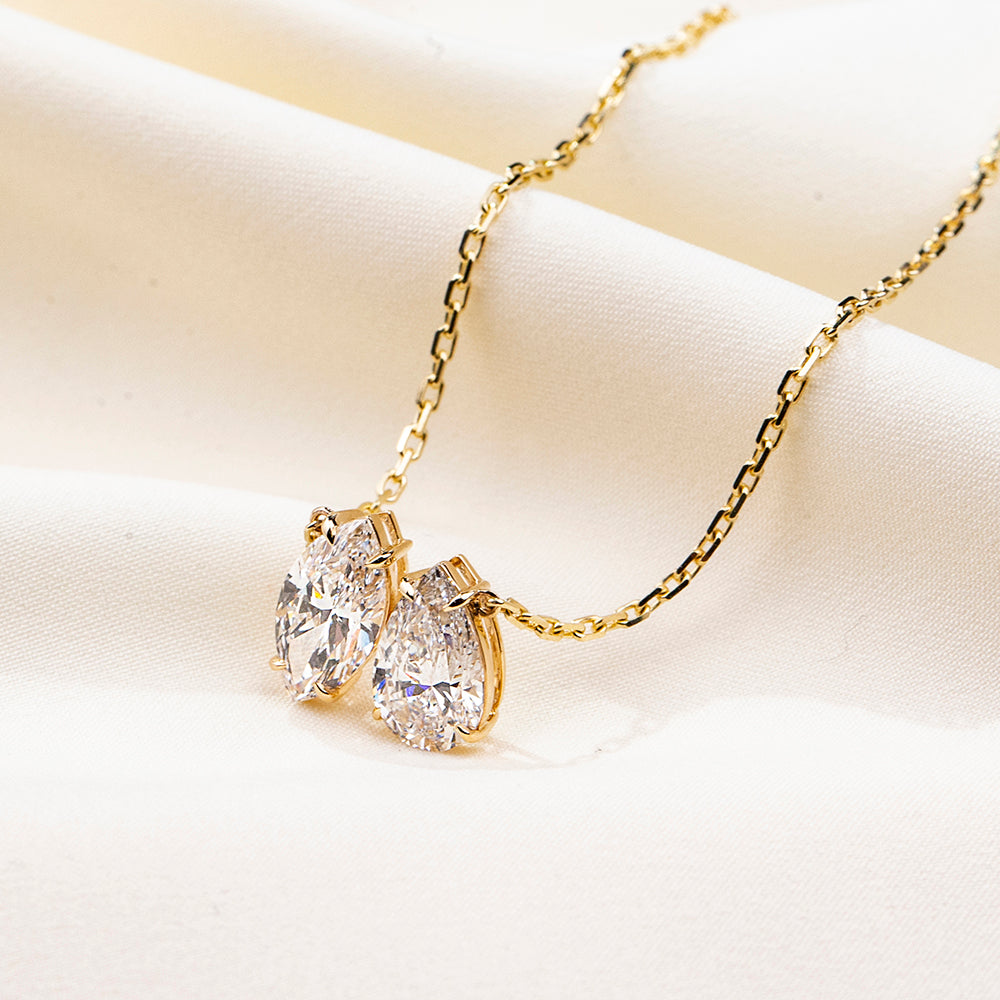 Econ-898 — The Twin Flame Lab Diamond Pendant