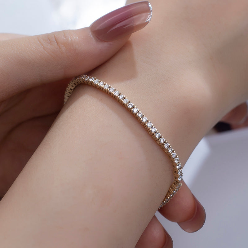 Ecob-564 "River of Light" Lab-Grown Diamond Tennis Bracelet