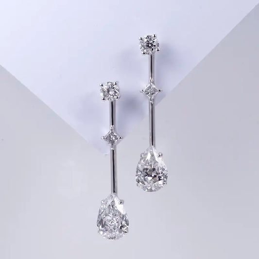 Ecoe-641 — The Geometry of Light Lab Diamond Drop Earrings