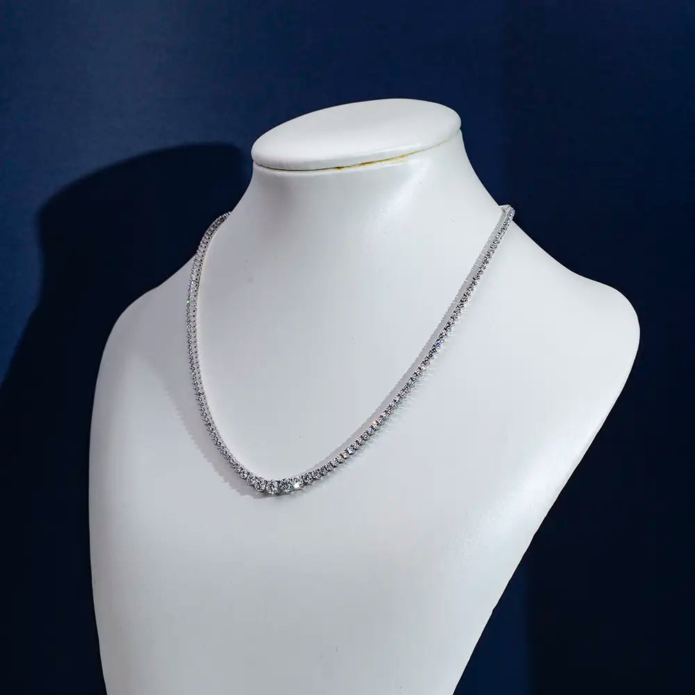 Econ-858 — The River of Light Lab Diamond Tennis Necklace