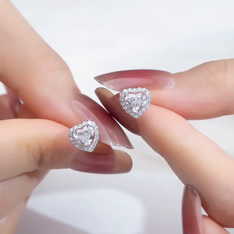 Ecoe-643 — Heartlight Halo Lab Diamond Stud Earrings