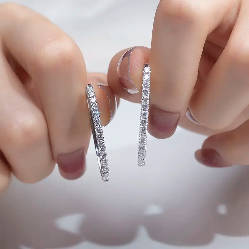 Ecoe-640 — The Orbit of Grace Lab Diamond Hoop Earrings