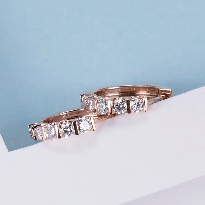Ecoe-010 — The Five-Star Orbit Lab Diamond Hoop Earrings