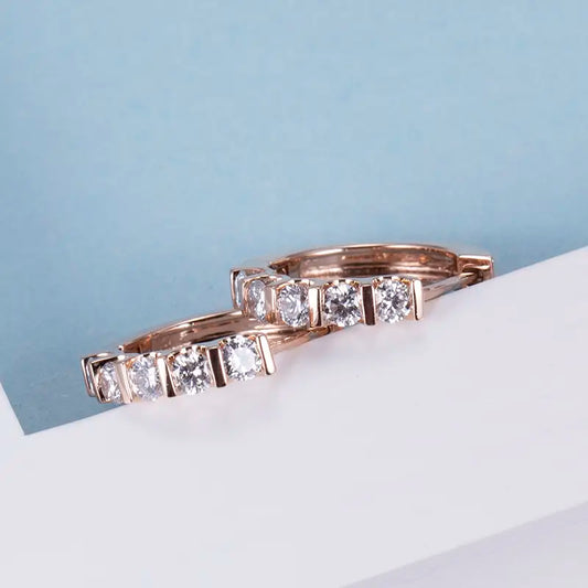 Ecoe-010 — The Five-Star Orbit Lab Diamond Hoop Earrings