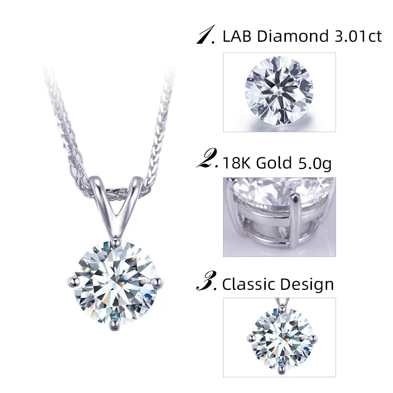 Econ-505 — The Solstice Flame Lab Diamond Solitaire Pendant