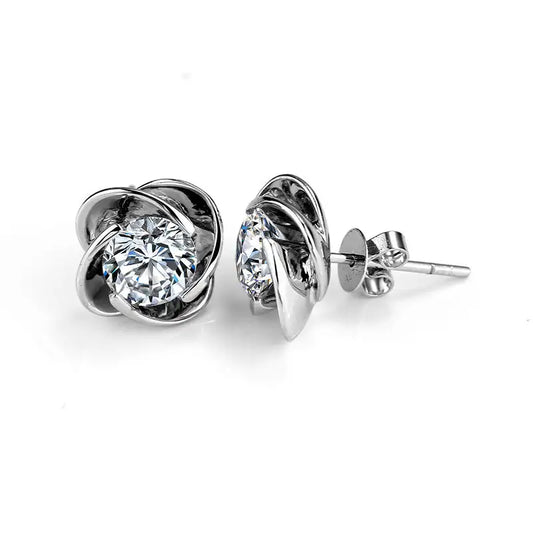 Ecoe-008 — The Blooming Radiance Lab Diamond Stud Earrings