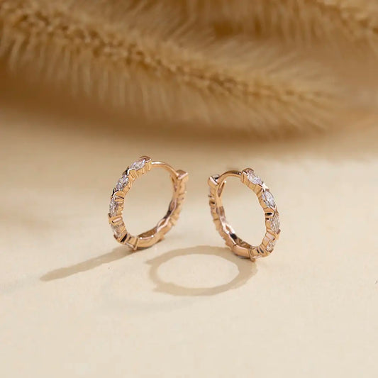 Ecoe-781 — The Golden Orbit Lab Diamond Hoop Earrings