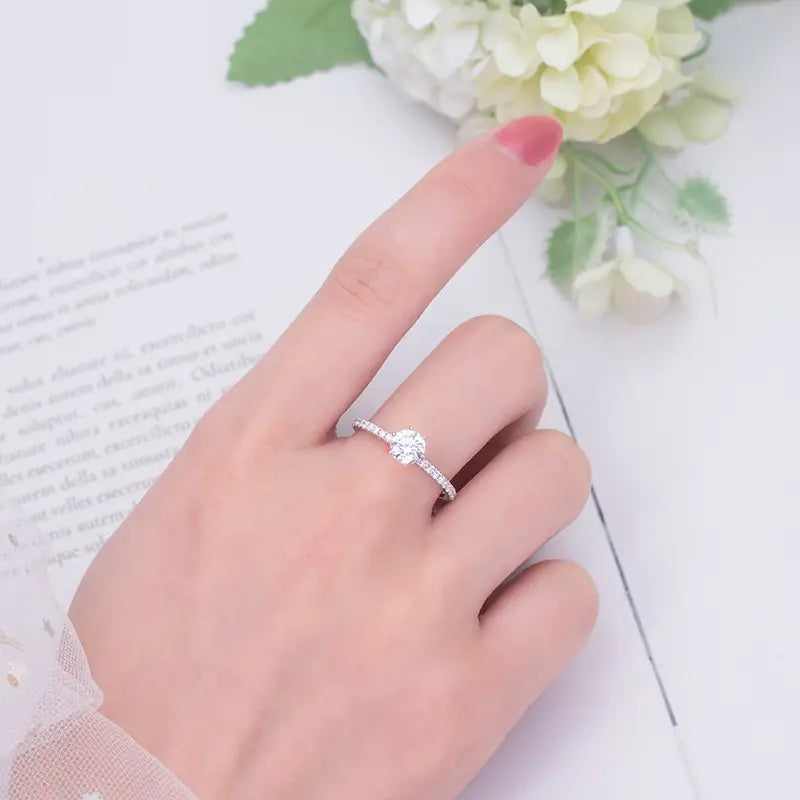 Eco-689 | Lab-Grown Diamond Wedding Ring in 14K White Gold By Ecogemma