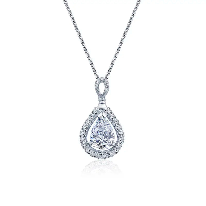 Econ-791 — The Teardrop of Eternity Lab Diamond Pendant Necklace