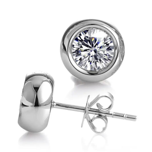 Ecoe-006 — The Horizon Glow Bezel Lab Diamond Stud Earrings