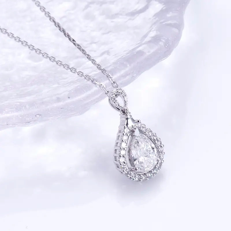 Econ-791 — The Teardrop of Eternity Lab Diamond Pendant Necklace