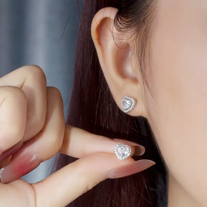 Ecoe-643 — Heartlight Halo Lab Diamond Stud Earrings