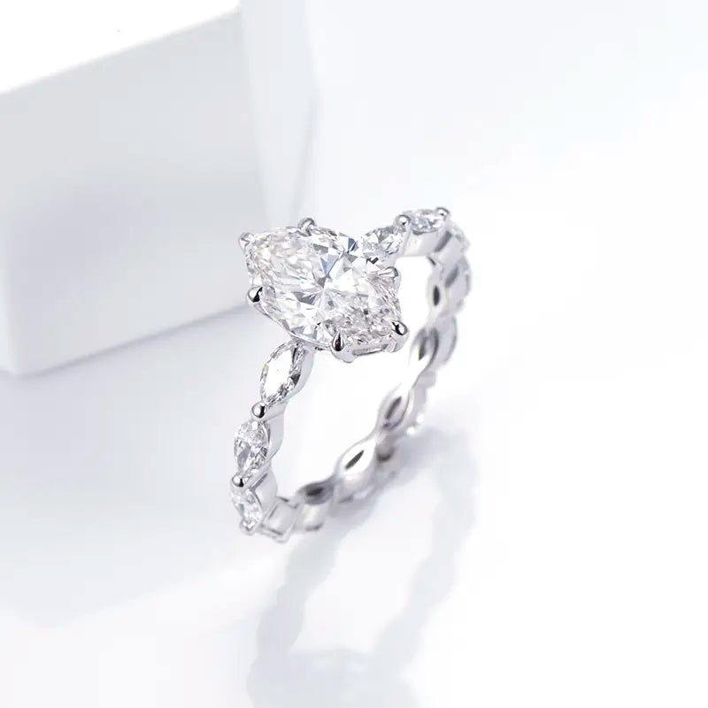 Eco-1326 | 18K White Gold 2.02CT Fancy-Shaped Lab-Grown Diamond Ring