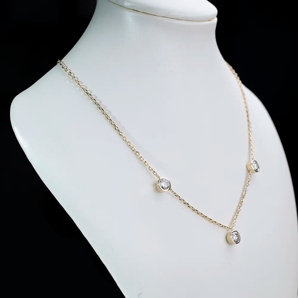 Econ-838 — The Golden Interval Lab Diamond Necklace