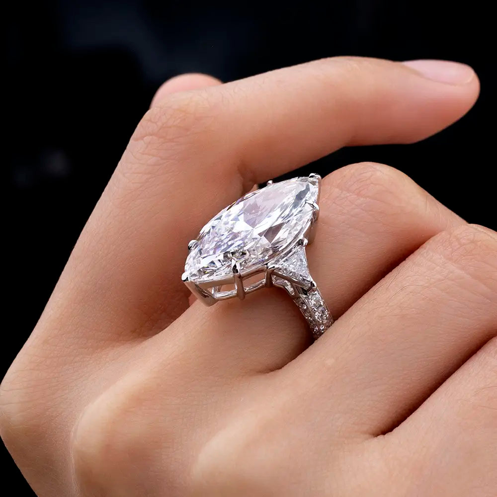 Eco-1726 | 9.93ct CVD Lab Diamond Ring in 18K White Gold By Ecogemma