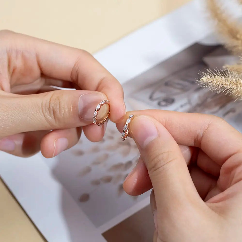 Ecoe-781 — The Golden Orbit Lab Diamond Hoop Earrings
