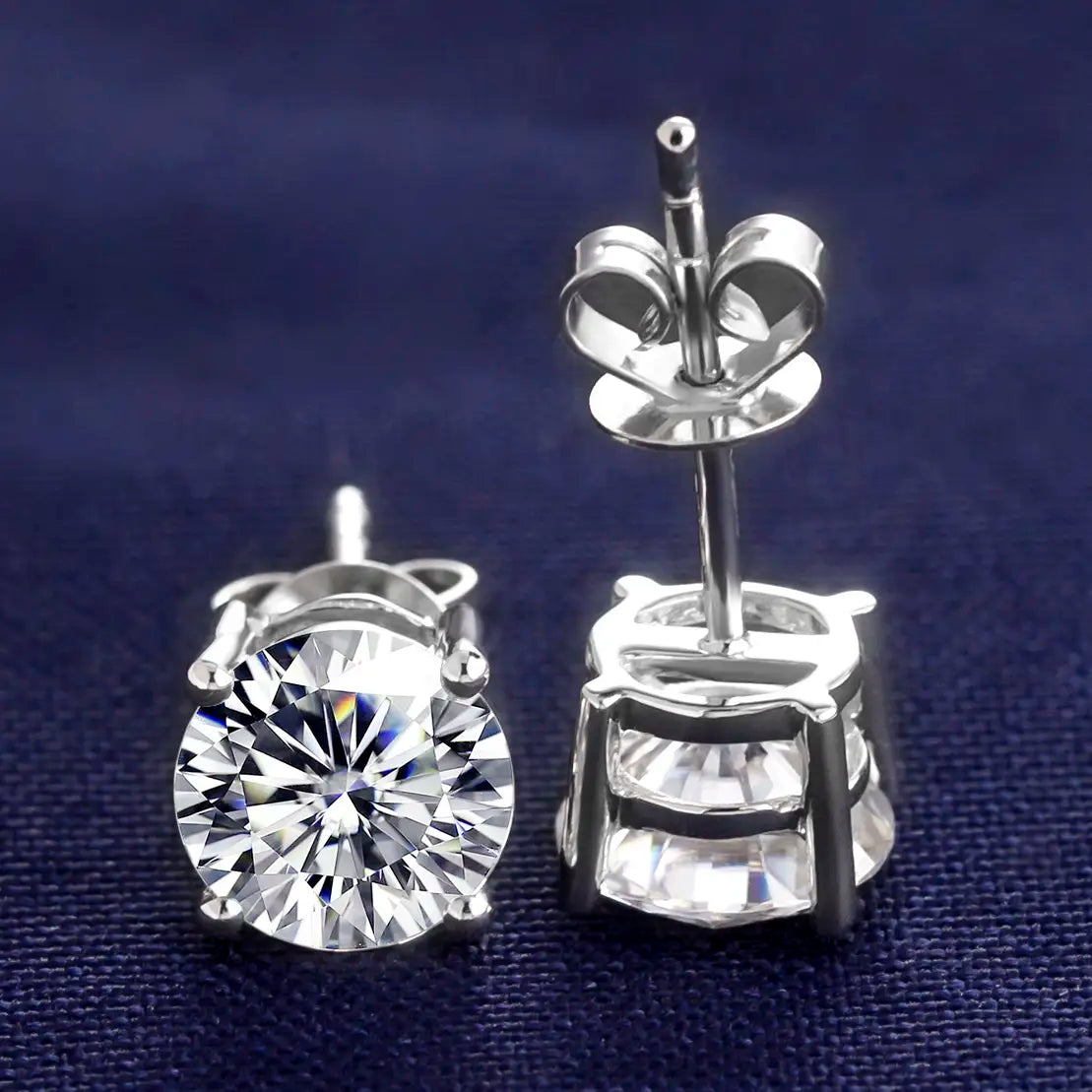 Ecoe-282 — Celestial Whisper Round Diamond Stud Earrings