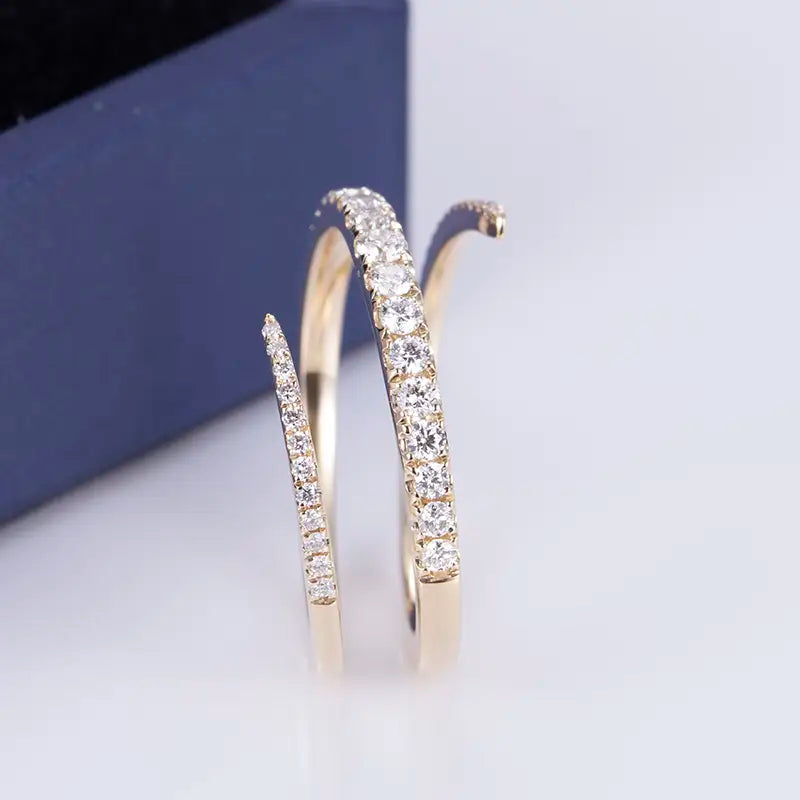 Eco-565 | 14K Lab-Grown Diamond Spiral Eternity Ring By Ecogemma