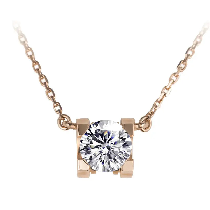 Eco-169 | 18K Rose Gold Lab-Grown Diamond Necklace β IGI Certified | Ecogemma