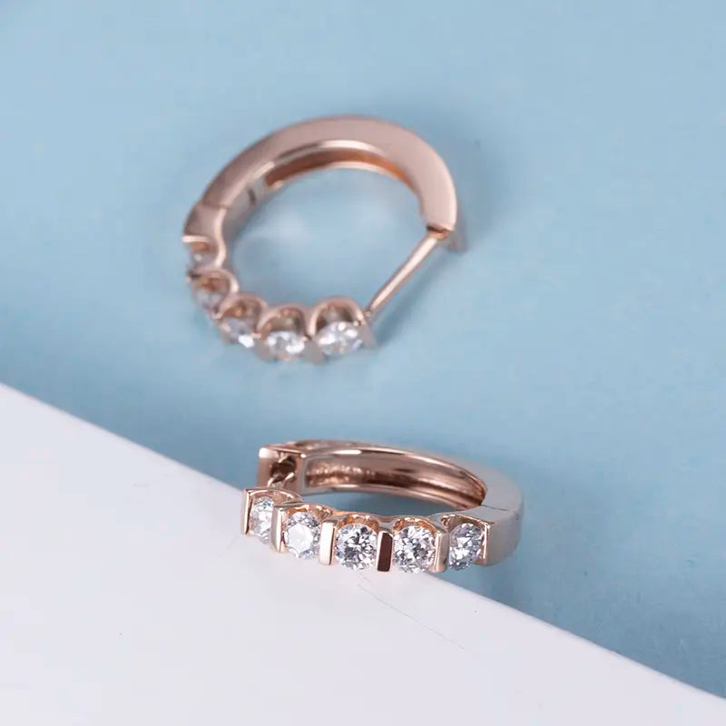 Ecoe-010 — The Five-Star Orbit Lab Diamond Hoop Earrings