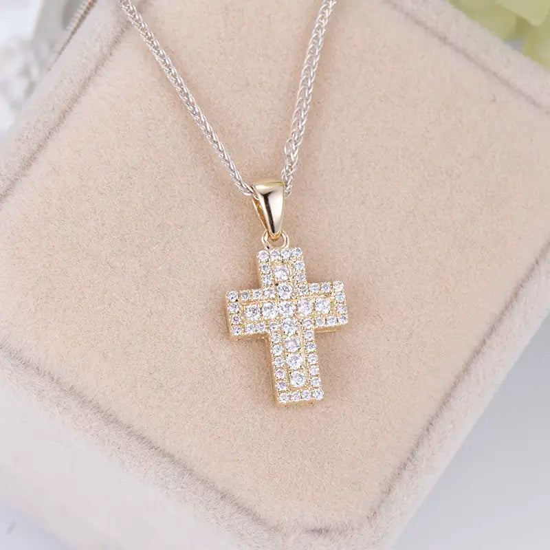 Econ-002 — The Light of Devotion Lab Diamond Cross Pendant