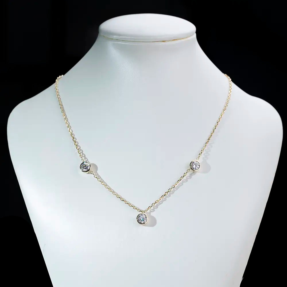 Econ-838 — The Golden Interval Lab Diamond Necklace