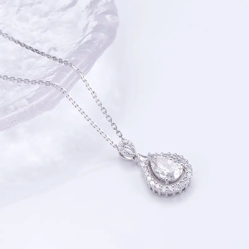 Econ-791 — The Teardrop of Eternity Lab Diamond Pendant Necklace