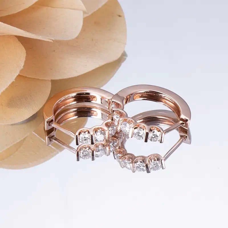 Ecoe-010 — The Five-Star Orbit Lab Diamond Hoop Earrings
