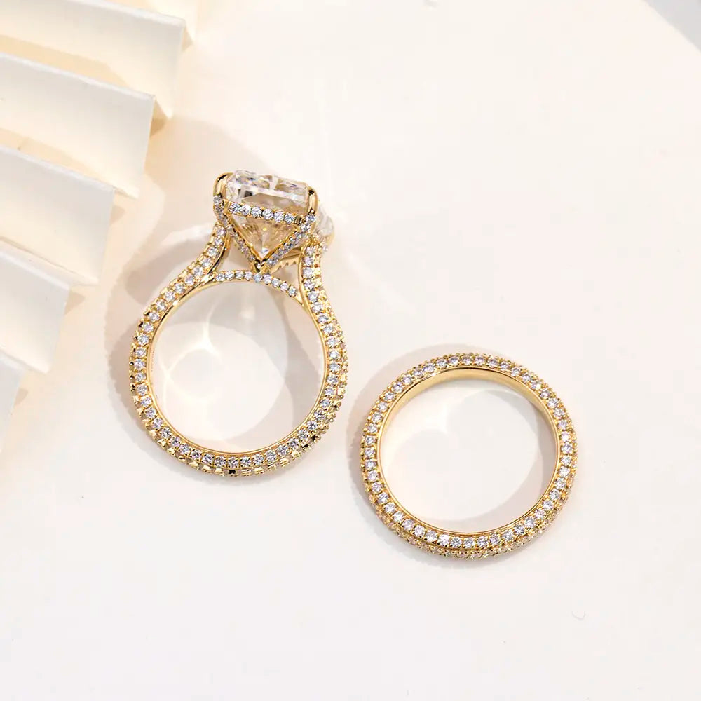 Eco-1808 | 18K Yellow Gold 10CT Radiant-Cut Lab Diamond Ring