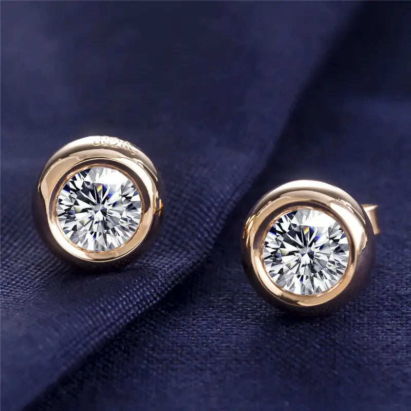 Ecoe-006 — The Horizon Glow Bezel Lab Diamond Stud Earrings