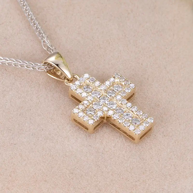 Econ-002 — The Light of Devotion Lab Diamond Cross Pendant