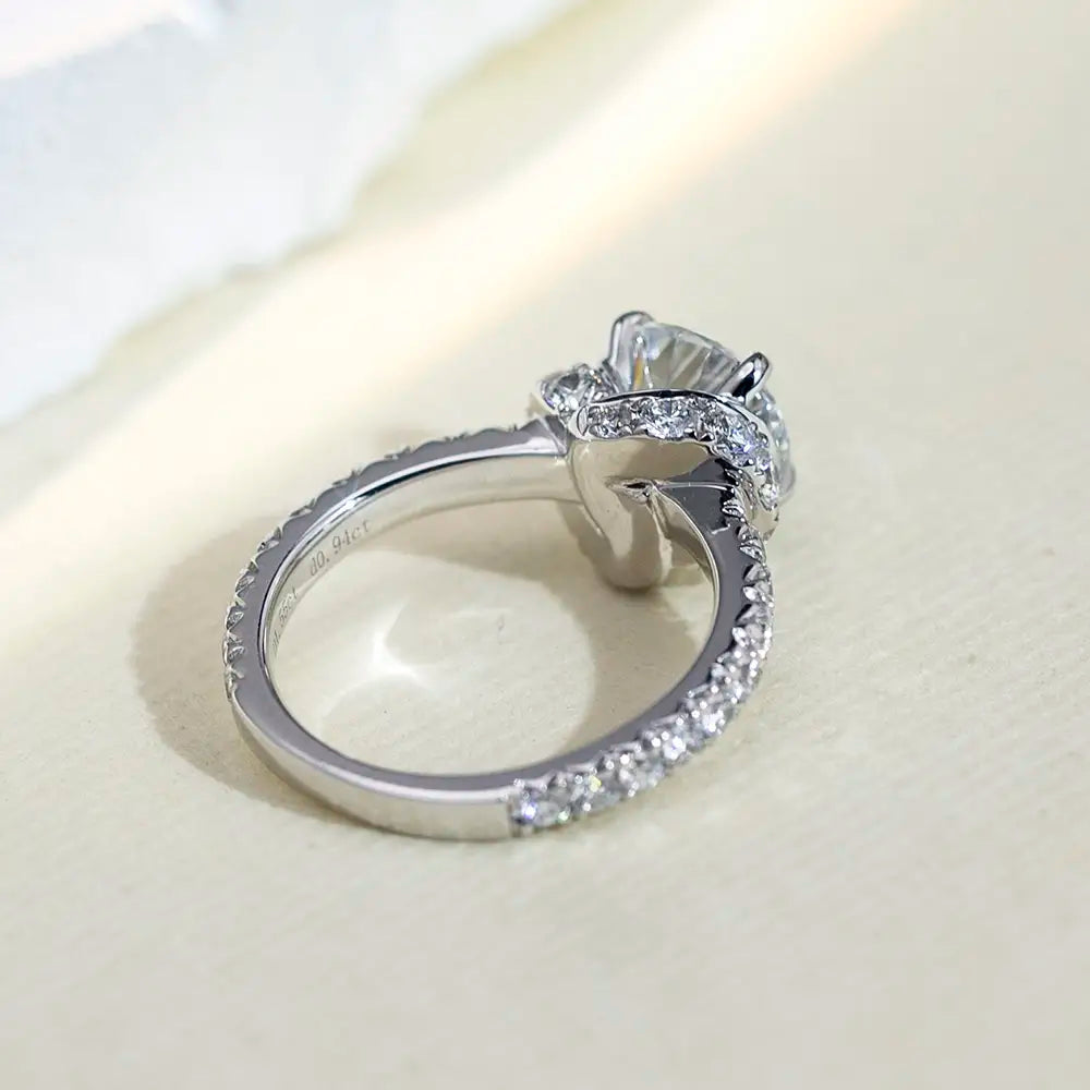 Eco-1660 | 0.5ct Round Lab Diamond Halo Engagement Ring in 18K Gold By Ecogemma