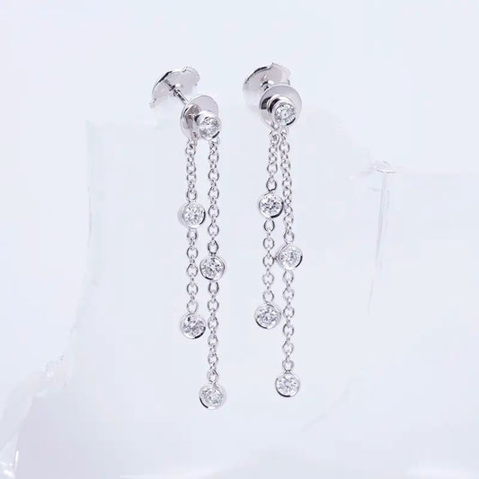 Ecoe-642 — The Whispering Light Lab Diamond Chain Earrings
