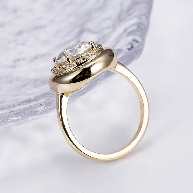 Eco-1135 Custom Lab-Grown Diamond Halo Ring