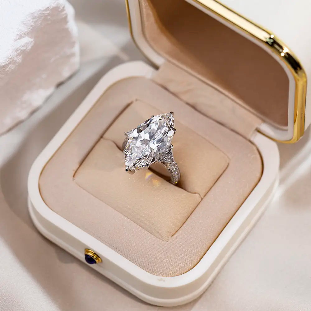 Eco-1726 | 9.93ct CVD Lab Diamond Ring in 18K White Gold By Ecogemma