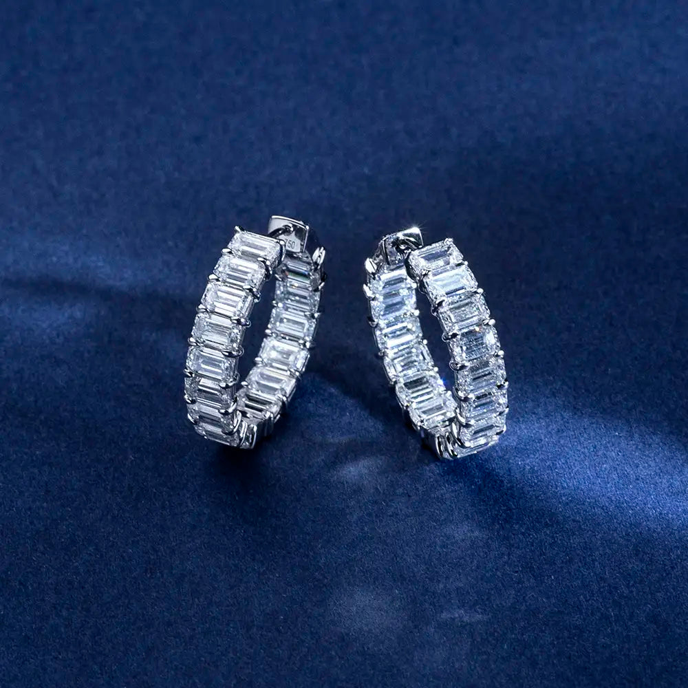 Ecoe-002 — The Eternal Flame Baguette Hoop Earrings